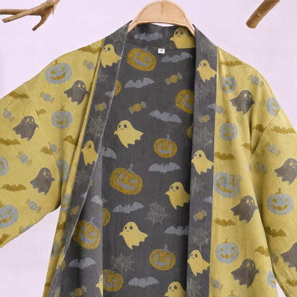 Mehrfarbiger Kürbis-Halloween-Baumwollkimono - image 12