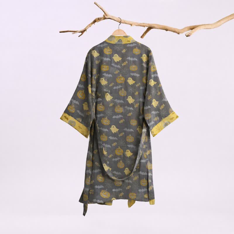 Mehrfarbiger Kürbis-Halloween-Baumwollkimono - image 16