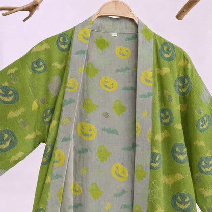 Mehrfarbiger Kürbis-Halloween-Baumwollkimono - image 22