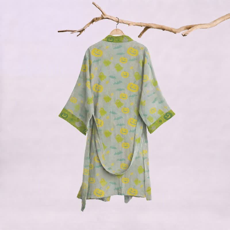 Mehrfarbiger Kürbis-Halloween-Baumwollkimono - image 26