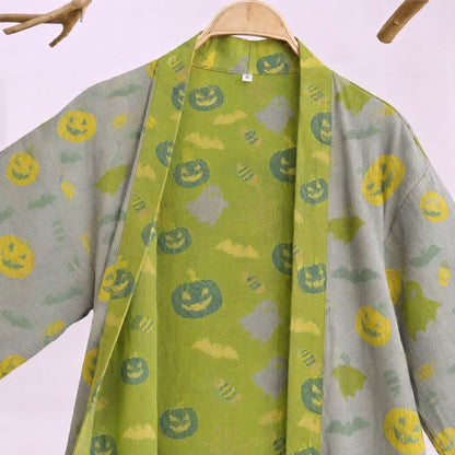 Mehrfarbiger Kürbis-Halloween-Baumwollkimono - image 27