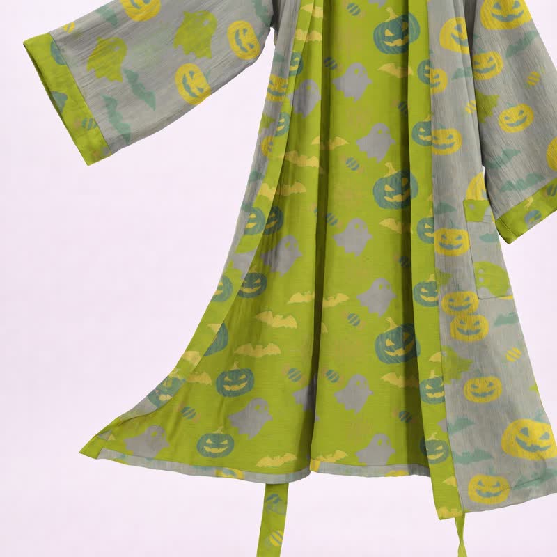 Mehrfarbiger Kürbis-Halloween-Baumwollkimono - image 28