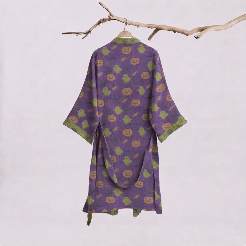 Mehrfarbiger Kürbis-Halloween-Baumwollkimono - image 31