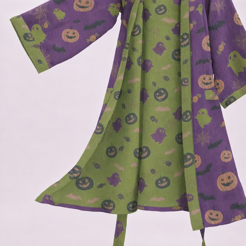 Mehrfarbiger Kürbis-Halloween-Baumwollkimono - image 33