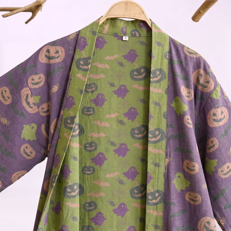Mehrfarbiger Kürbis-Halloween-Baumwollkimono - image 32