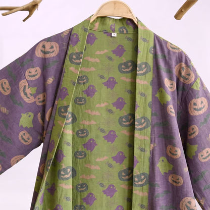 Mehrfarbiger Kürbis-Halloween-Baumwollkimono - image 32