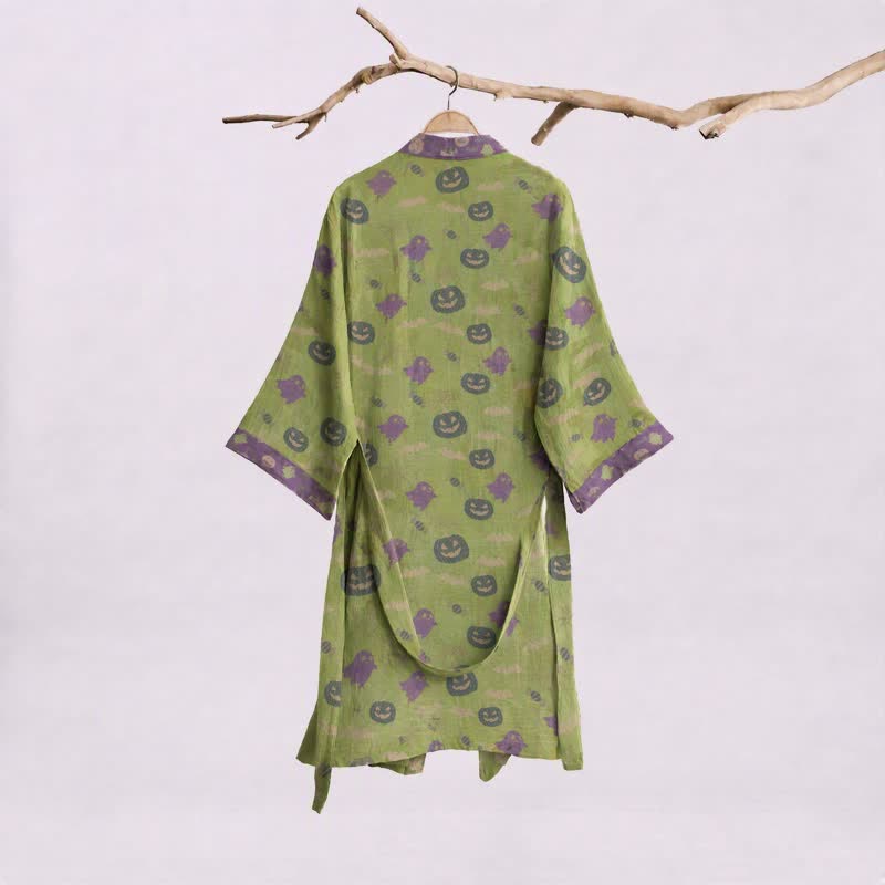 Mehrfarbiger Kürbis-Halloween-Baumwollkimono - image 36