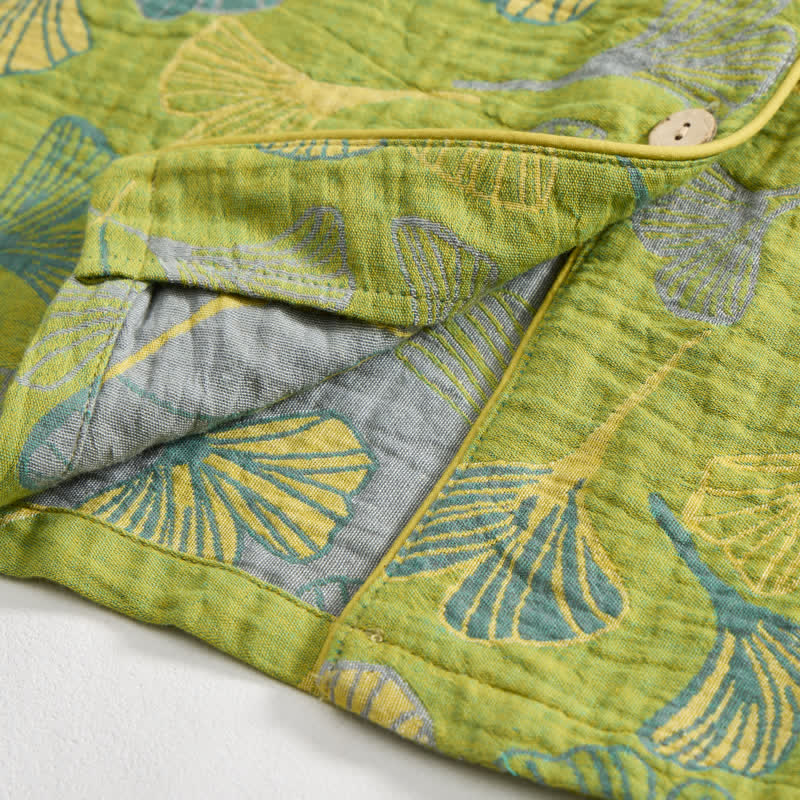 Naturinspiriertes Loungewear-Set aus Baumwolle mit Ginkgoblattmuster - image 7