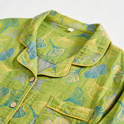 Naturinspiriertes Loungewear-Set aus Baumwolle mit Ginkgoblattmuster - image 5