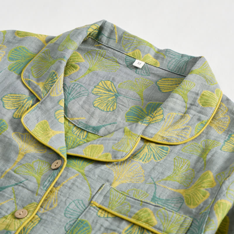 Naturinspiriertes Loungewear-Set aus Baumwolle mit Ginkgoblattmuster - image 15