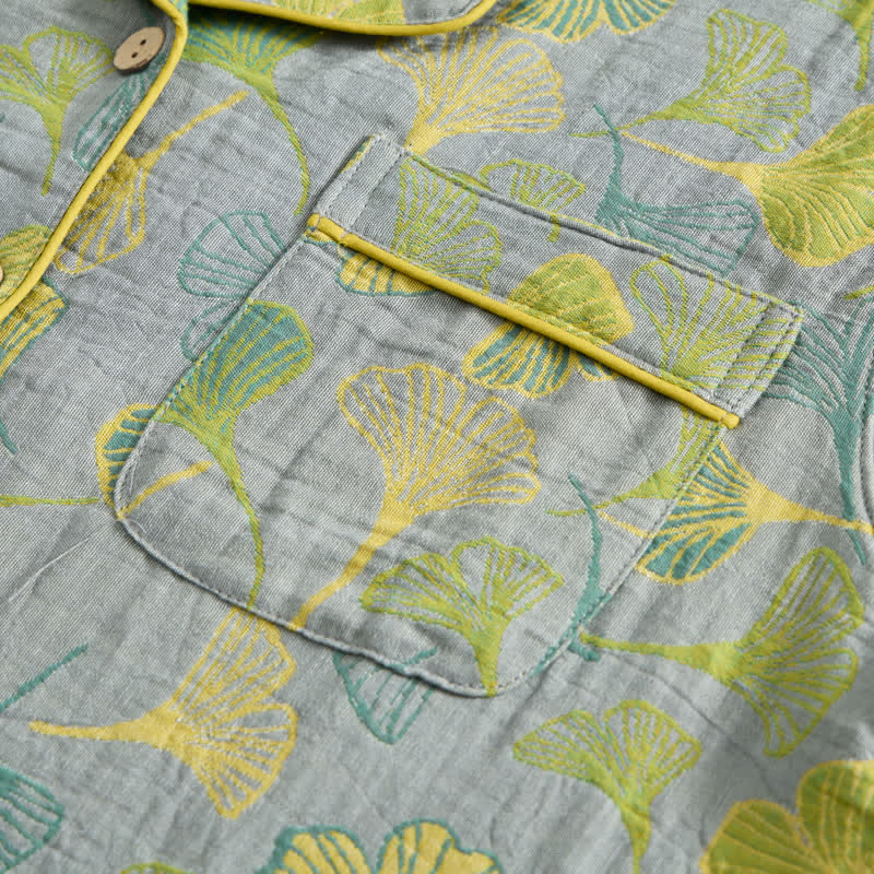 Naturinspiriertes Loungewear-Set aus Baumwolle mit Ginkgoblattmuster - image 16