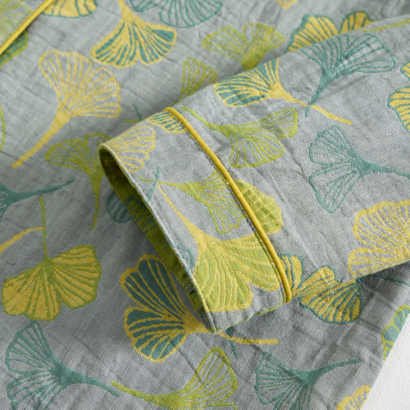Naturinspiriertes Loungewear-Set aus Baumwolle mit Ginkgoblattmuster - image 18