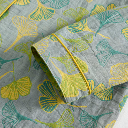 Naturinspiriertes Loungewear-Set aus Baumwolle mit Ginkgoblattmuster - image 18