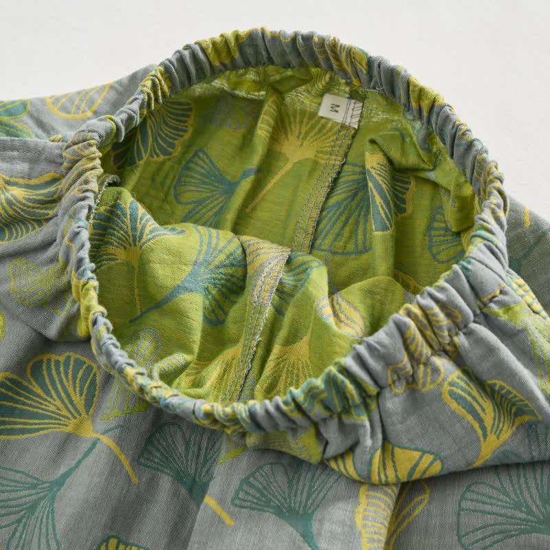 Naturinspiriertes Loungewear-Set aus Baumwolle mit Ginkgoblattmuster - image 21