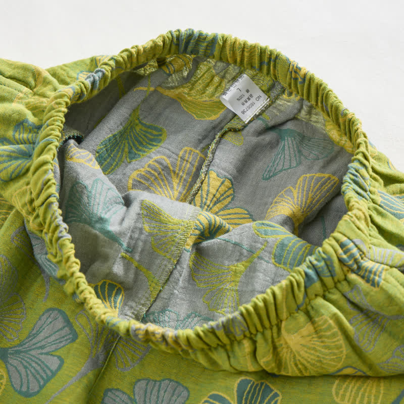 Naturinspiriertes Loungewear-Set aus Baumwolle mit Ginkgoblattmuster - image 11