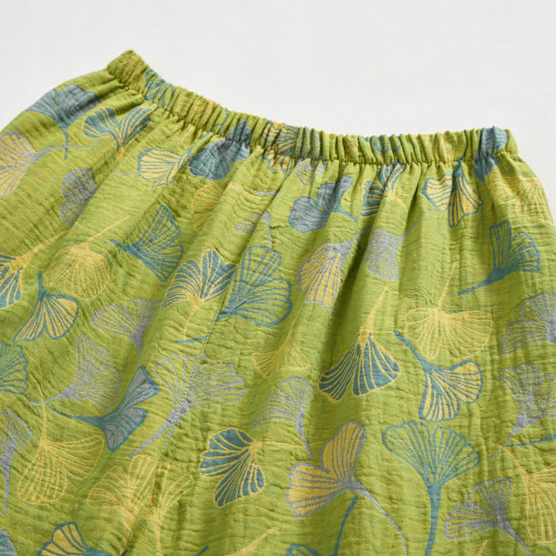 Naturinspiriertes Loungewear-Set aus Baumwolle mit Ginkgoblattmuster - image 9