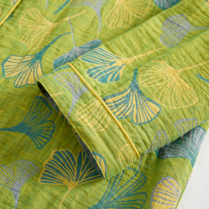 Naturinspiriertes Loungewear-Set aus Baumwolle mit Ginkgoblattmuster - image 8