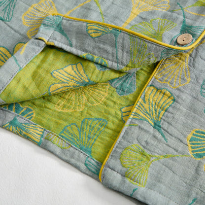 Naturinspiriertes Loungewear-Set aus Baumwolle mit Ginkgoblattmuster - image 17