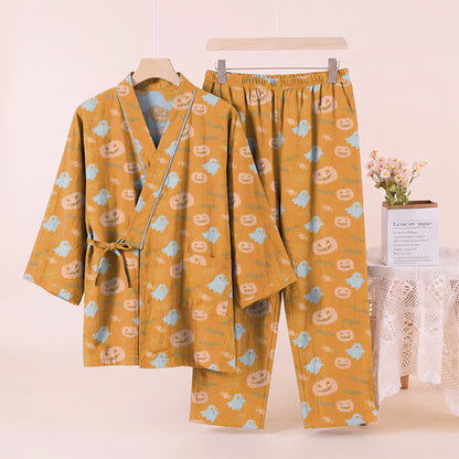 Halloween-Geister-Kürbis-Baumwollkimono-Pyjama-Set - image 2