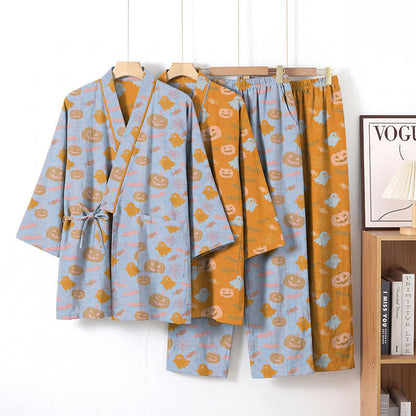 Halloween-Geister-Kürbis-Baumwollkimono-Pyjama-Set - image 9