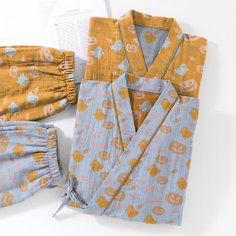 Halloween-Geister-Kürbis-Baumwollkimono-Pyjama-Set - image 13