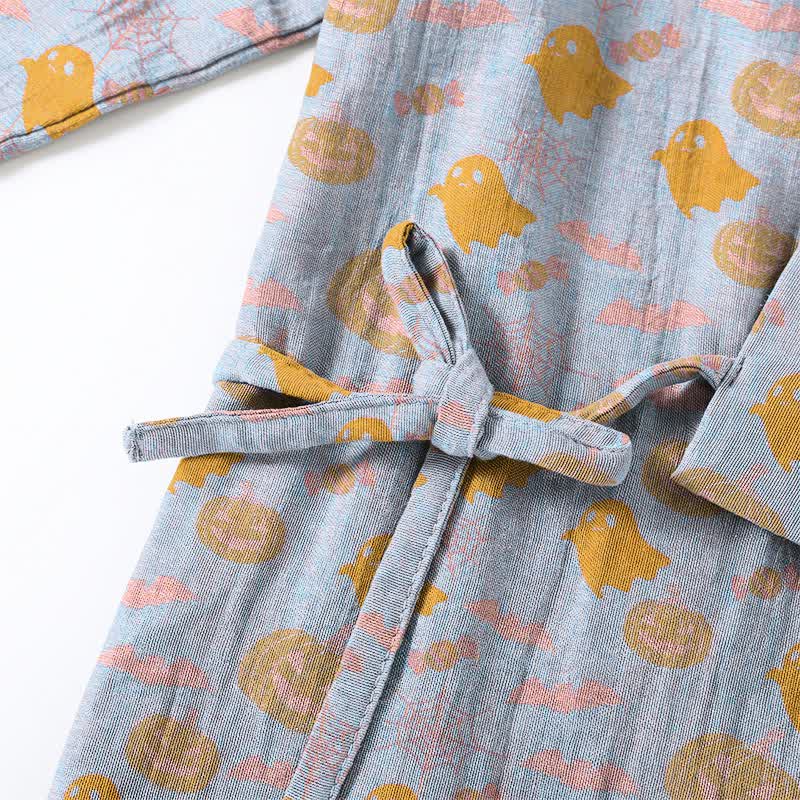 Halloween-Geister-Kürbis-Baumwollkimono-Pyjama-Set - image 15