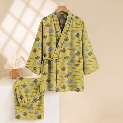 Halloween-Geister-Kürbis-Baumwollkimono-Pyjama-Set - image 19