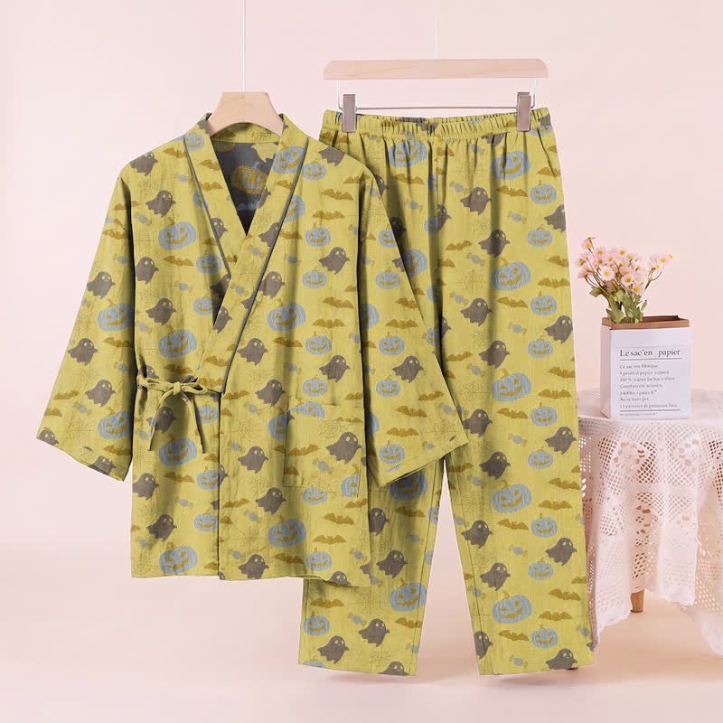 Halloween-Geister-Kürbis-Baumwollkimono-Pyjama-Set - image 18