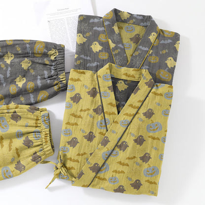 Halloween-Geister-Kürbis-Baumwollkimono-Pyjama-Set - image 21