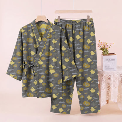Halloween-Geister-Kürbis-Baumwollkimono-Pyjama-Set - image 26