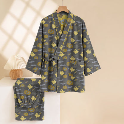 Halloween-Geister-Kürbis-Baumwollkimono-Pyjama-Set - image 27