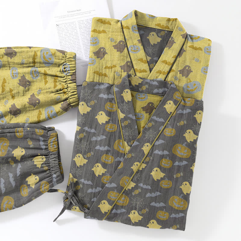 Halloween-Geister-Kürbis-Baumwollkimono-Pyjama-Set - image 29