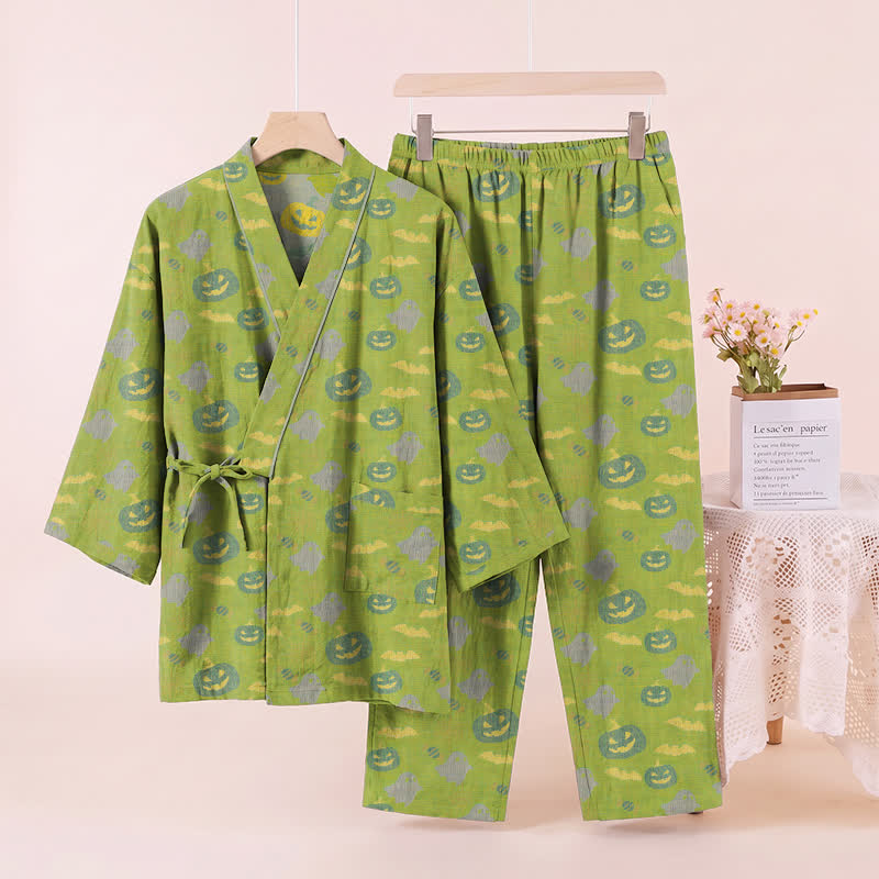 Halloween-Geister-Kürbis-Baumwollkimono-Pyjama-Set - image 34