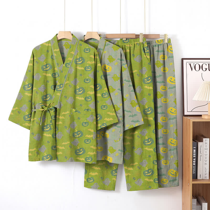 Halloween-Geister-Kürbis-Baumwollkimono-Pyjama-Set - image 33