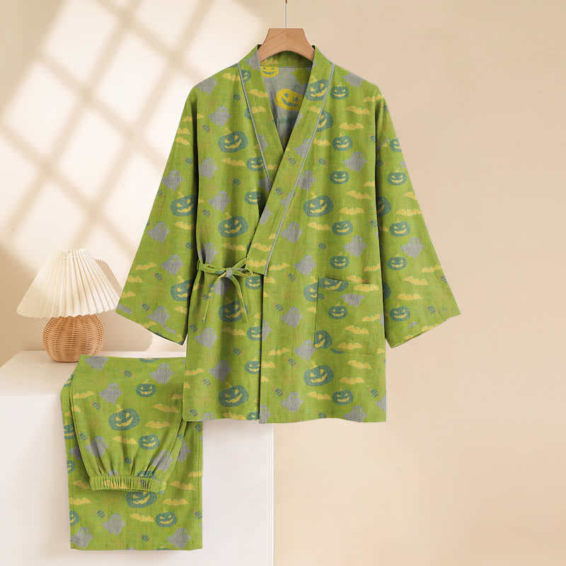 Halloween-Geister-Kürbis-Baumwollkimono-Pyjama-Set - image 35