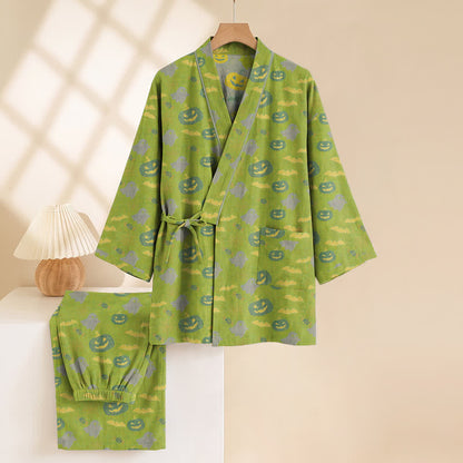 Halloween-Geister-Kürbis-Baumwollkimono-Pyjama-Set - image 35