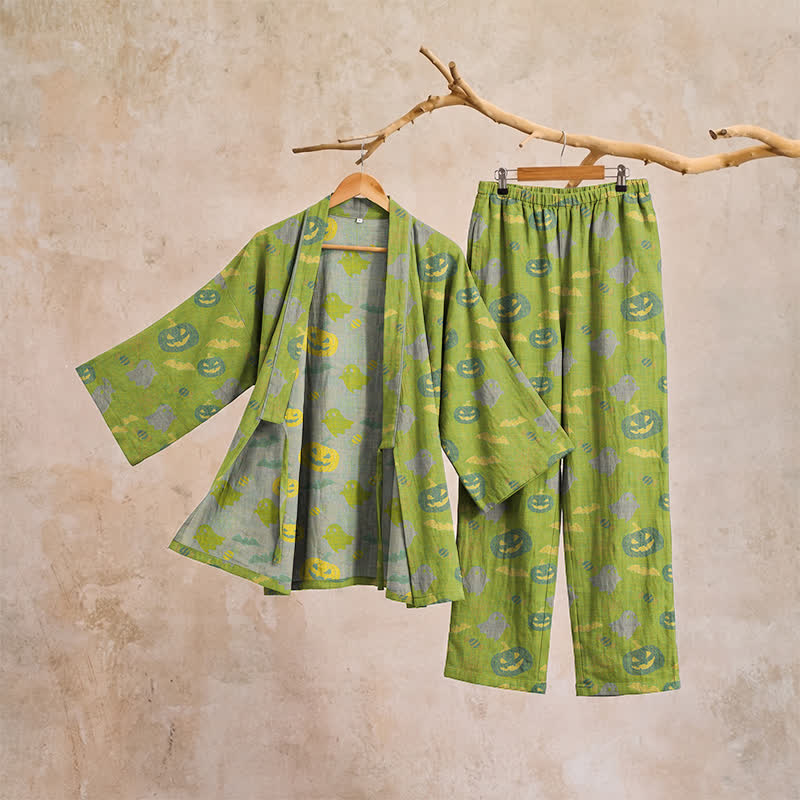 Halloween-Geister-Kürbis-Baumwollkimono-Pyjama-Set - image 36