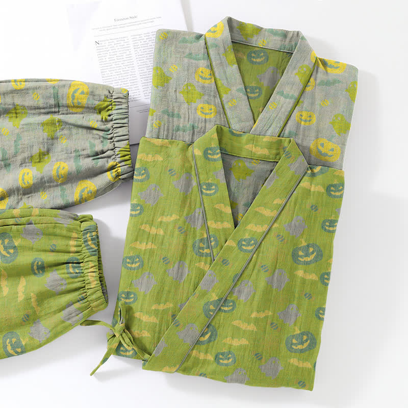 Halloween-Geister-Kürbis-Baumwollkimono-Pyjama-Set - image 37