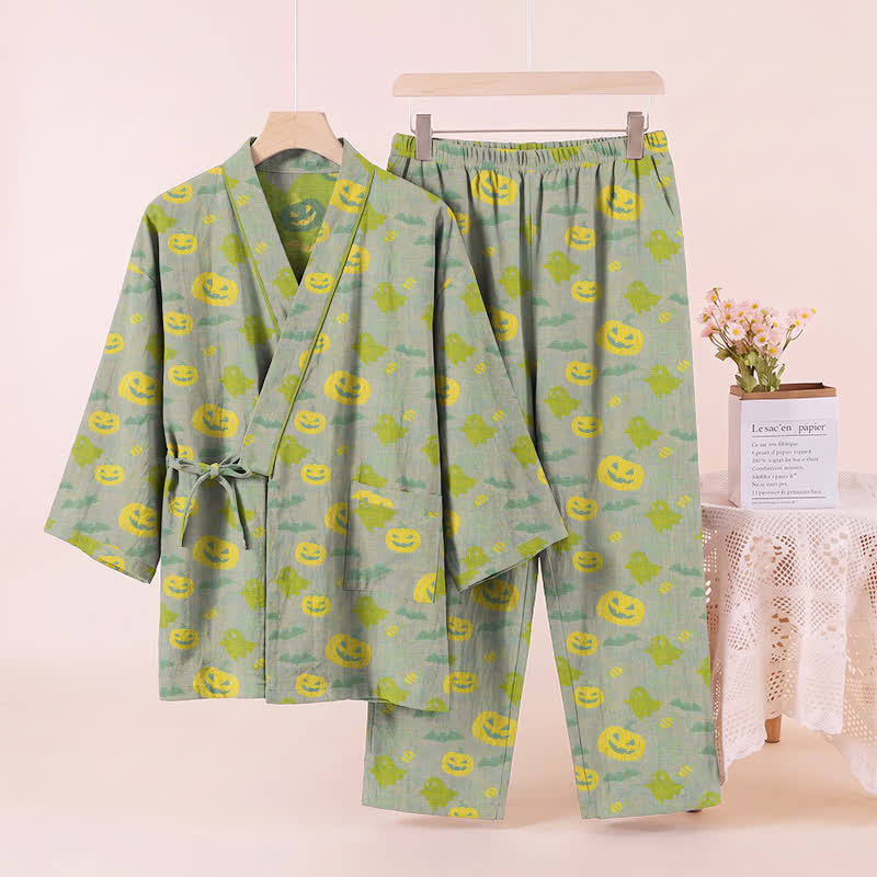 Halloween-Geister-Kürbis-Baumwollkimono-Pyjama-Set - image 42