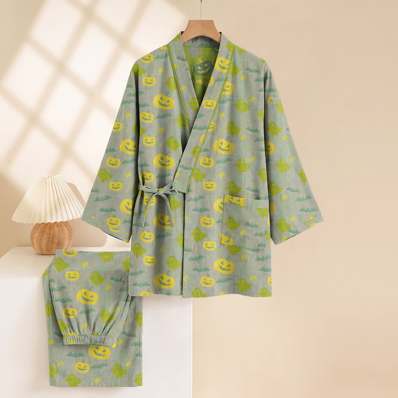 Halloween-Geister-Kürbis-Baumwollkimono-Pyjama-Set - image 43