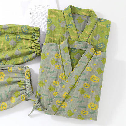 Halloween-Geister-Kürbis-Baumwollkimono-Pyjama-Set - image 45