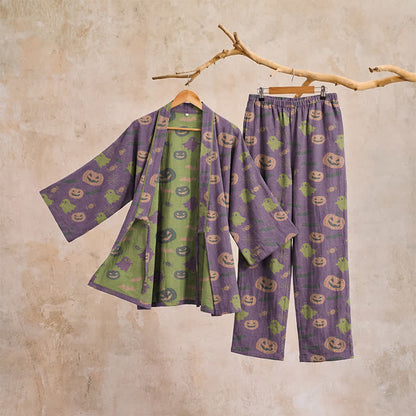 Halloween-Geister-Kürbis-Baumwollkimono-Pyjama-Set - image 52