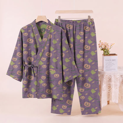 Halloween-Geister-Kürbis-Baumwollkimono-Pyjama-Set - image 50