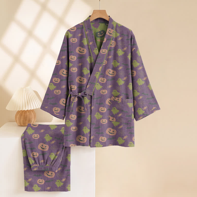 Halloween-Geister-Kürbis-Baumwollkimono-Pyjama-Set - image 51