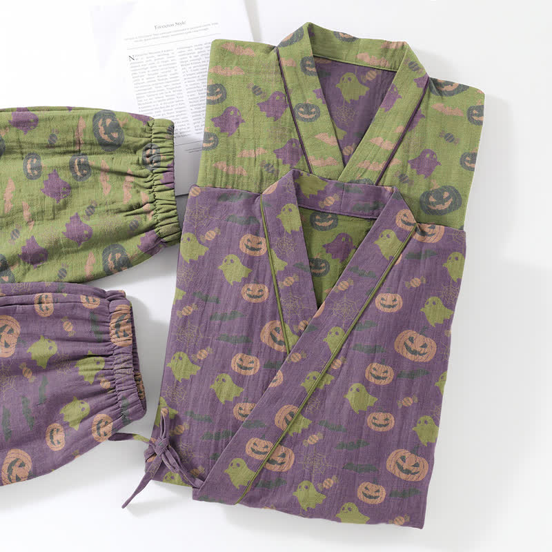 Halloween-Geister-Kürbis-Baumwollkimono-Pyjama-Set - image 53