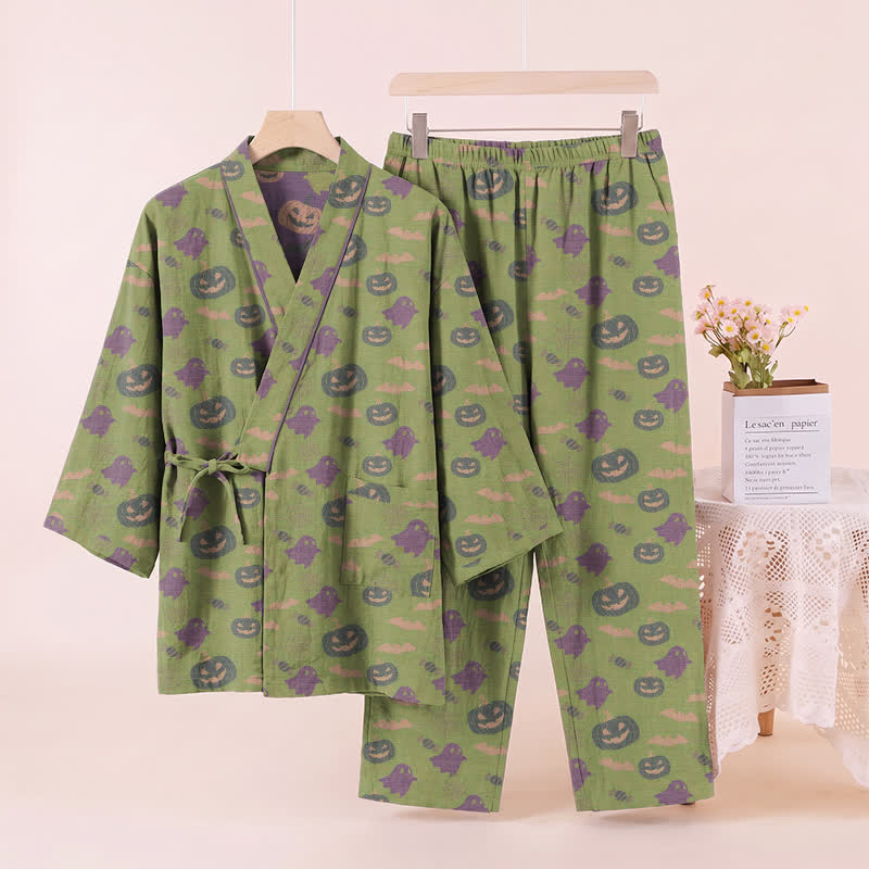 Halloween-Geister-Kürbis-Baumwollkimono-Pyjama-Set - image 58