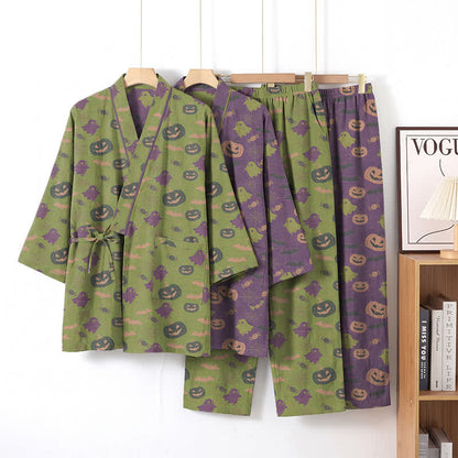 Halloween-Geister-Kürbis-Baumwollkimono-Pyjama-Set - image 57