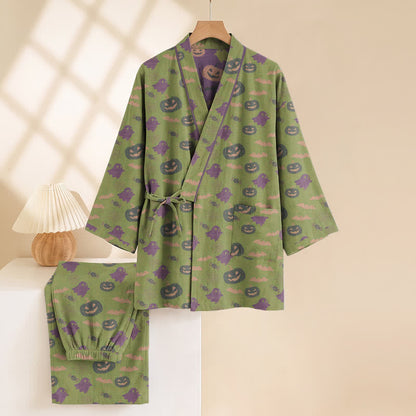 Halloween-Geister-Kürbis-Baumwollkimono-Pyjama-Set - image 59