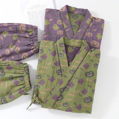 Halloween-Geister-Kürbis-Baumwollkimono-Pyjama-Set - image 61
