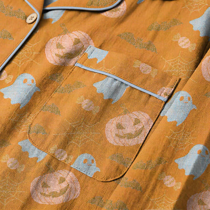 Niedliches Loungewear-Set aus Baumwolle mit Geister- und Kürbismotiven - image 4